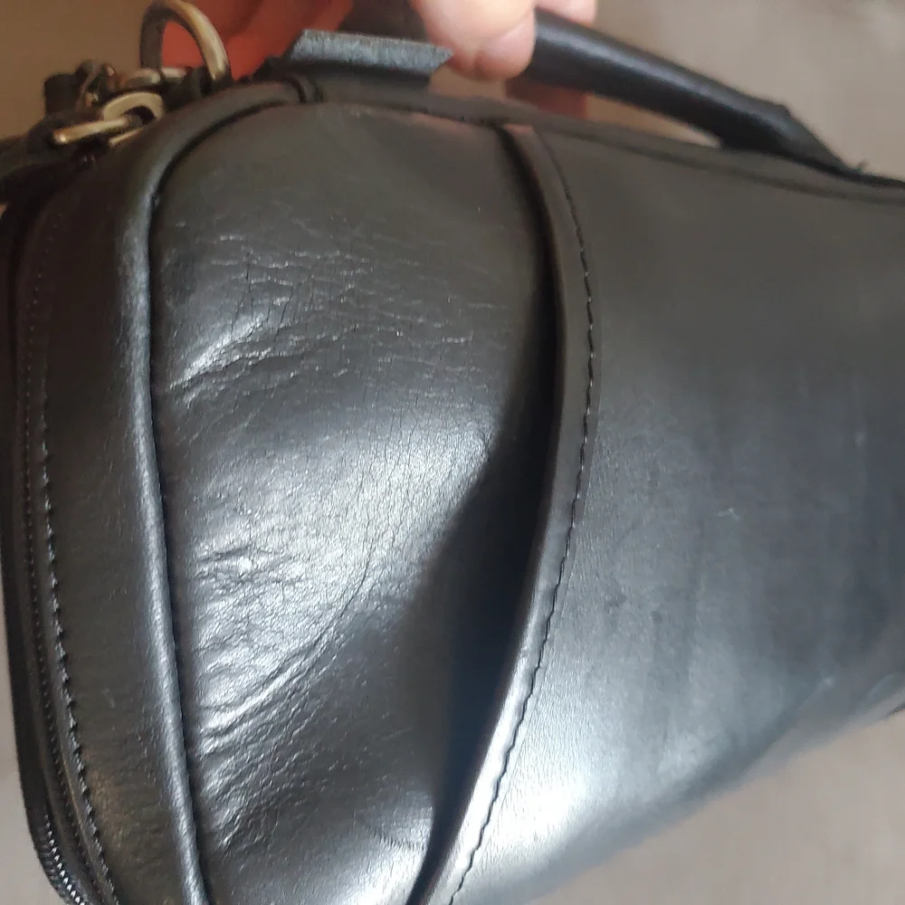 L.L. Bean Vintage Black Leather Planer, Wallet Organizer Bag Mens